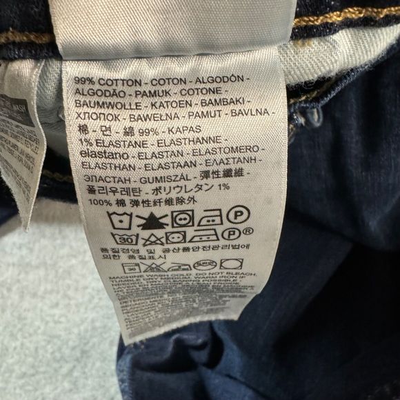 Levis Jeans Mens 32x32 Blue Solid Straight American Workwear Slim Dark Wash - Picture 9 of 11